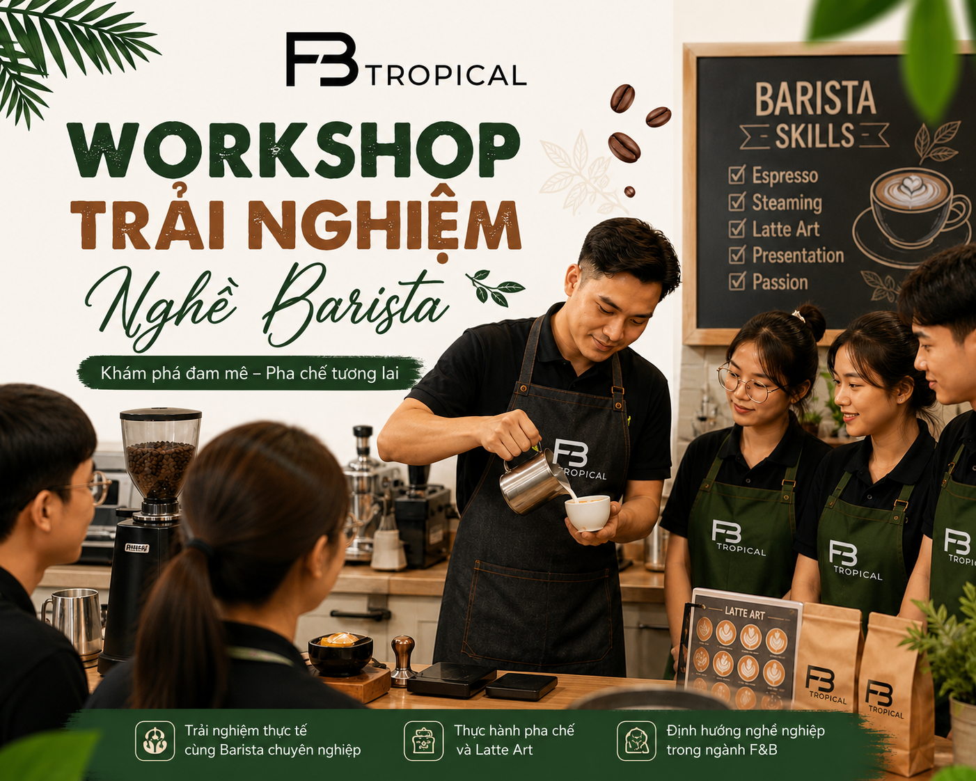 WORKSHOP TRẢI NGHIỆM NGHỀ BARISTA